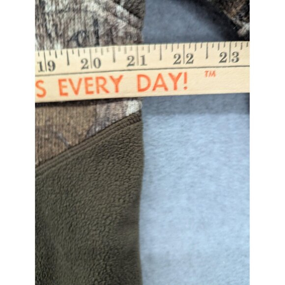 Scent Blocker Fleece Pullover Mens Medium Camo Quarter Zip Hunting S3 Green - Picture 6 of 12